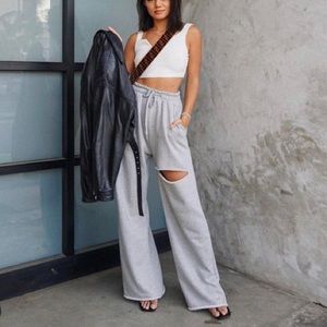 NEW Storets Slashed Grey Sweatpants